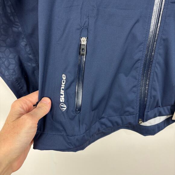 Sunice NEW Onassis Zephal Jacket Blue midnight embossed golf outdoor waterproof - Picture 7 of 15